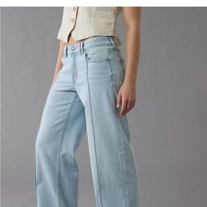 American Eagle Dreamy Drape Low Rise  Wide Leg Women’s 0 Long (FITS SIZE 5-6)